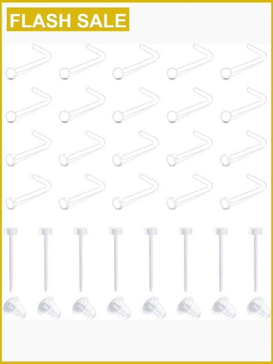 Other - Clear Nose Studs & Earrings for Work, Surgery, Sports, Retainer Set